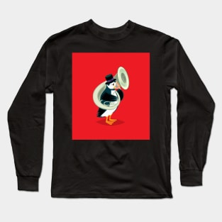 Puffin On A Tuba Long Sleeve T-Shirt